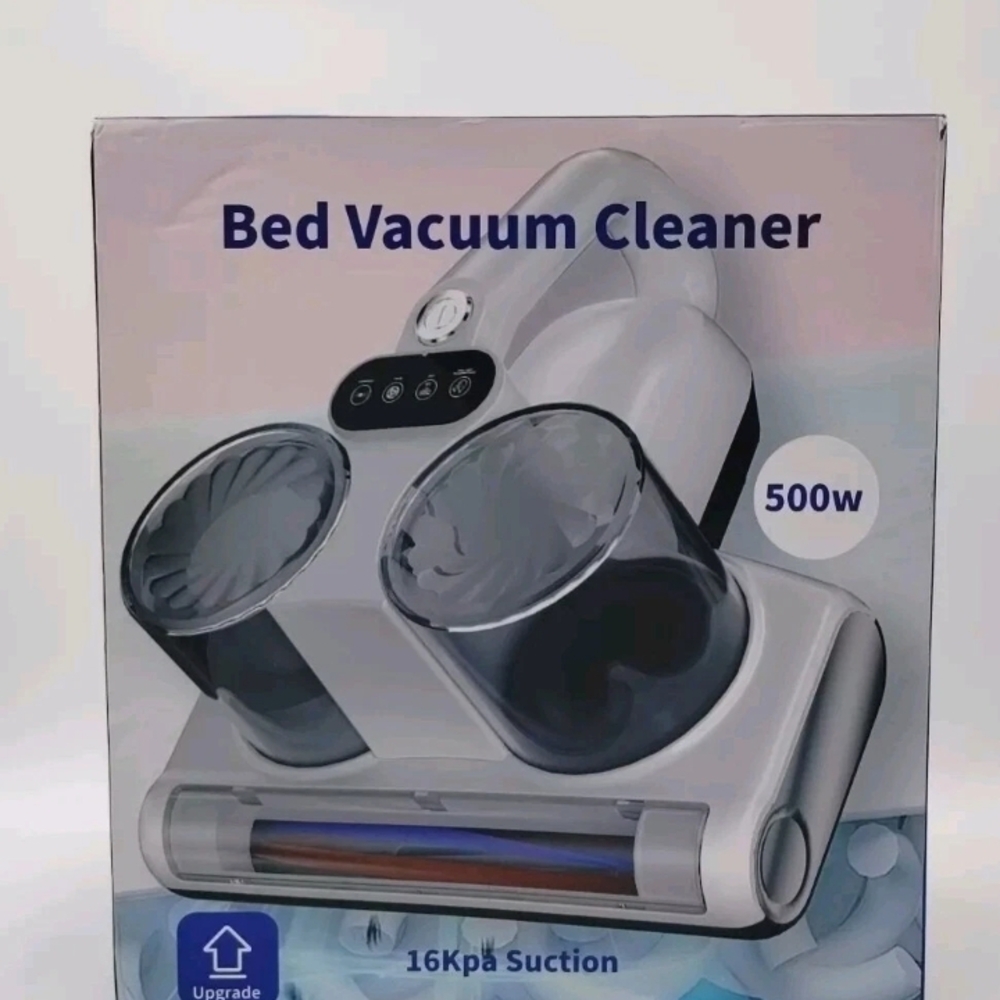 White Bed Vacuum Cleaner with Dual Canisters